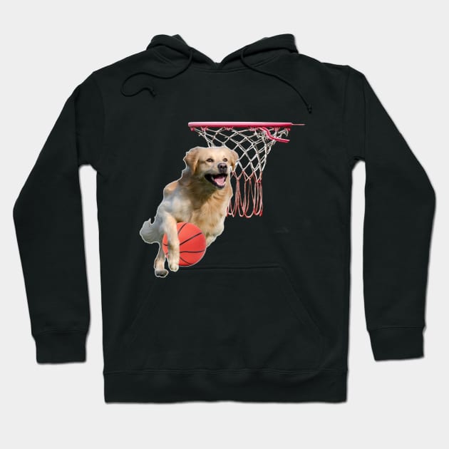 Golden Retriever Basketball Hoodie by Random Galaxy